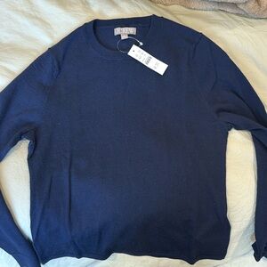 NWT J. Crew women’s Navy Carolyn fitted crewneck sweater in merino wool
